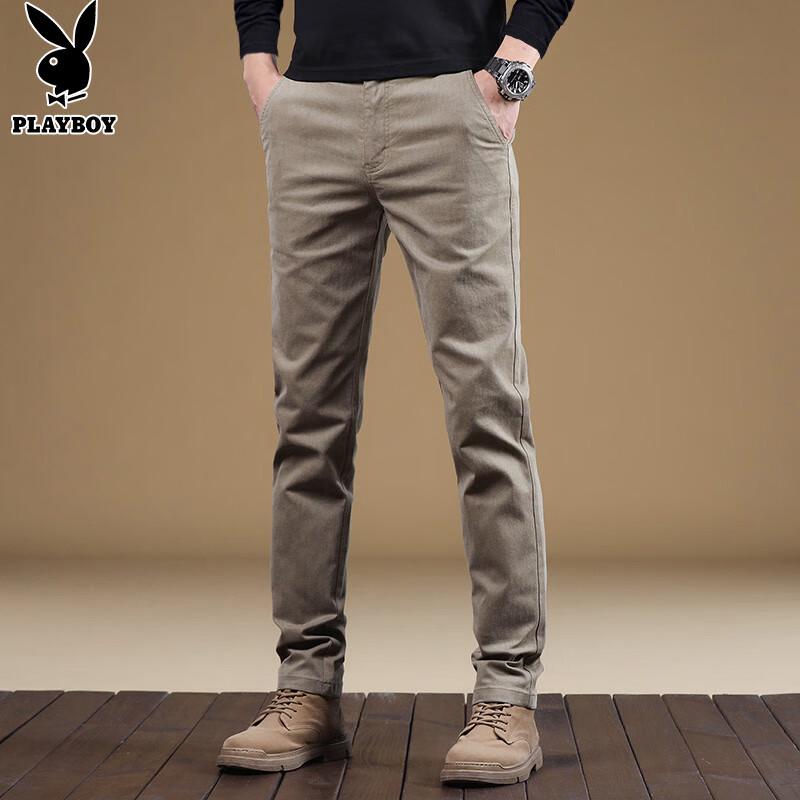 Playboy Men's Slim Fit Straight Leg Casual Pants