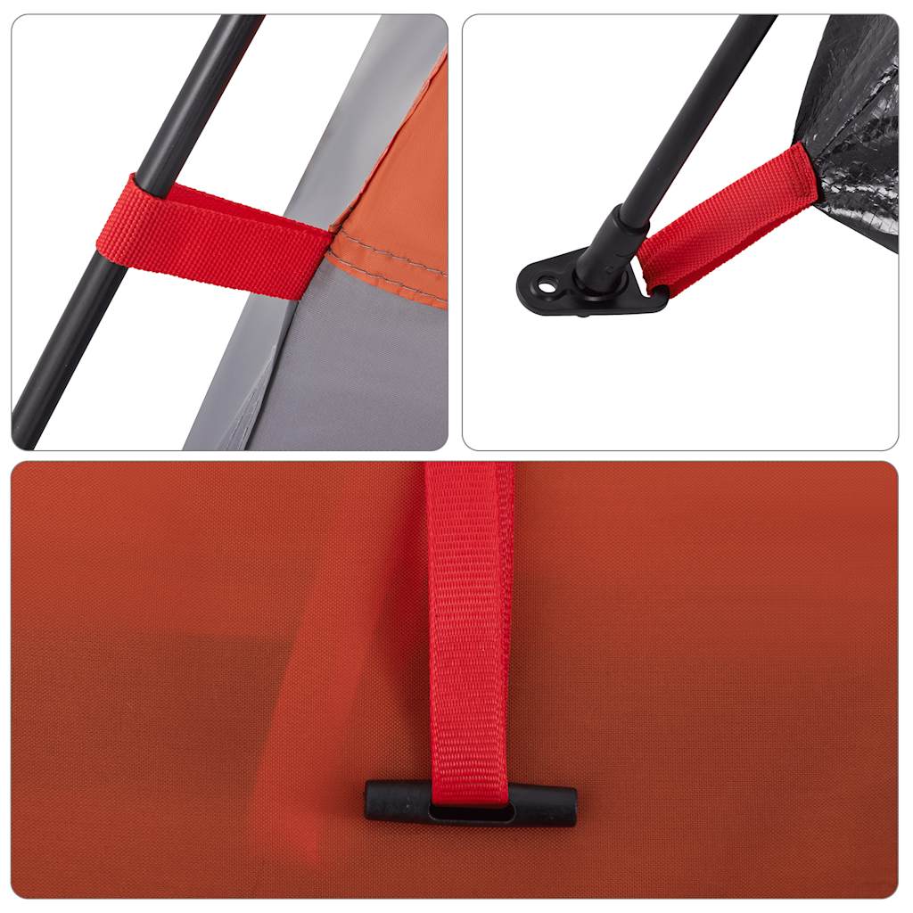 4 Person Camping Tent Grey and Orange Quick Release System