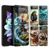 Жесткий ПК чехол для телефона Samsung Galaxy Z Flip 7 6 5 4 Черная крышка для Galaxy Z Flip 3 Складная сумка Capas ITALIANO BRAINROT Животное