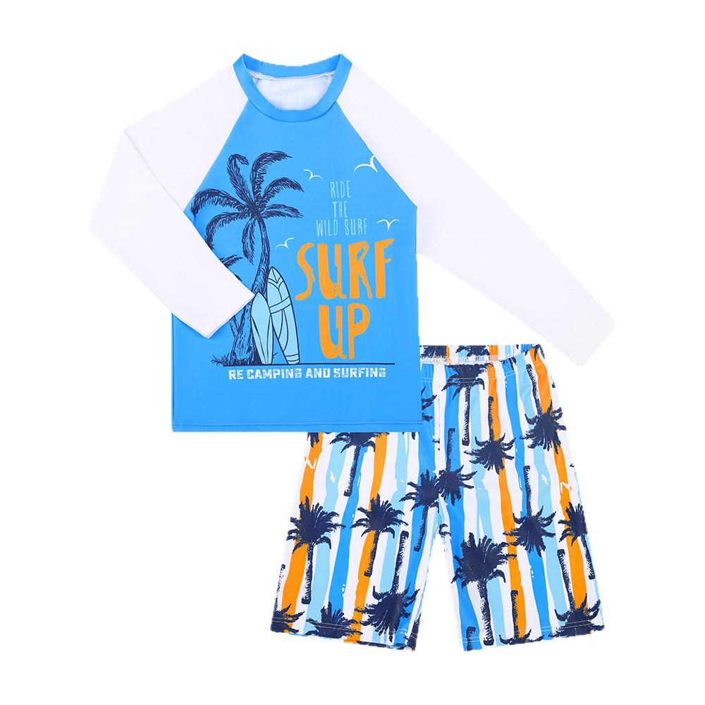 Kids' Two-Piece UV-Protective Swim Set: Long Sleeve Top & Shorts