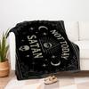 "Black Gothic 'Not Today Satan' Wall Art Print"Blanket Flannel Throw Blanket for Sofa, Bed, Travel, Camping, Office, Couch, Chair, And Bed G