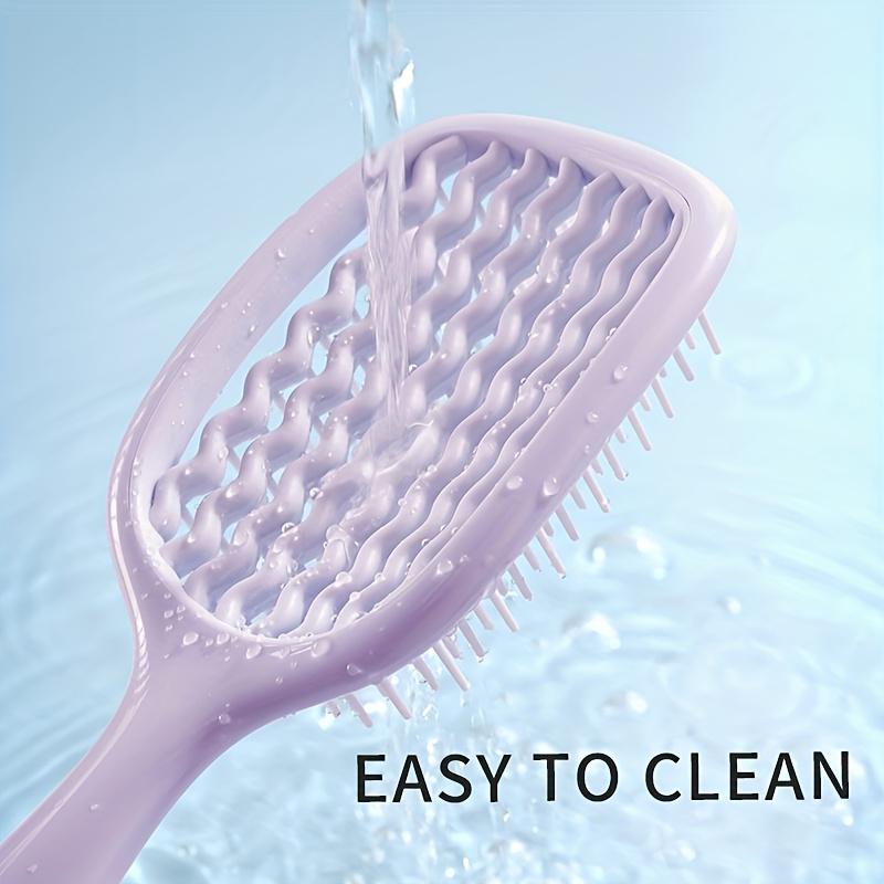 1 шт. Квадратная полая расческа для волос для мужчин и женщин | Расческа с широкими зубьями для легкого распутывания и массажа кожи головы, Вентилируемая распутывающая расческа для влажных волос, Пружинящая расческа