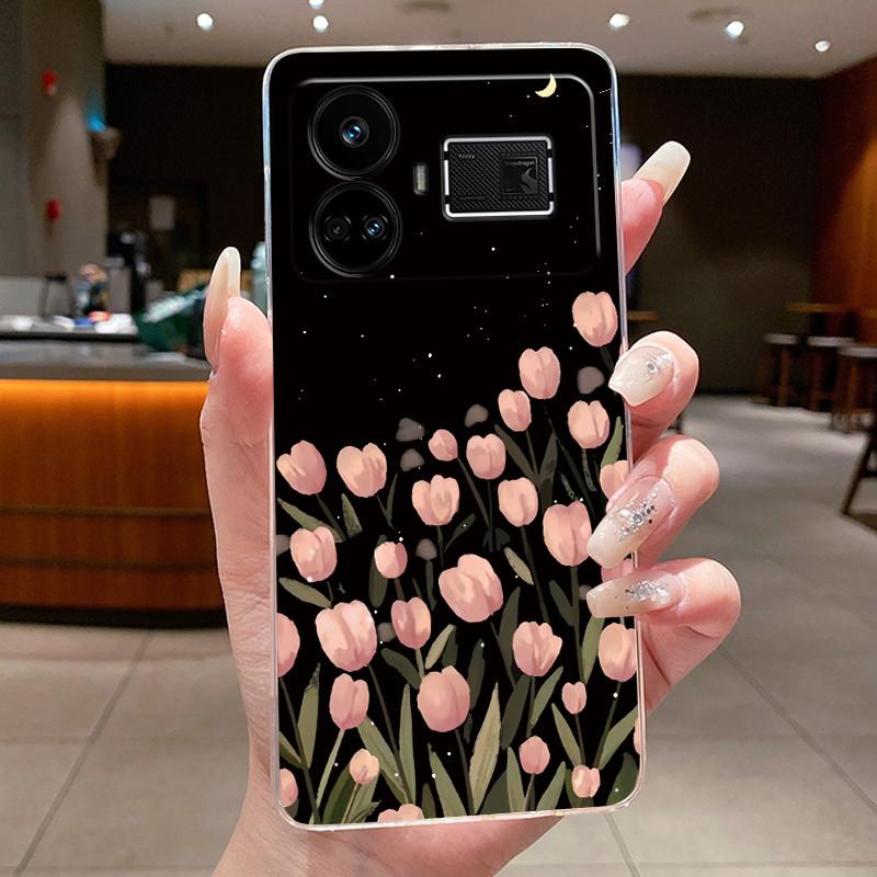 For Realme GT5 GT 5 240w Case Luxury Fashion Butterfly Flowers Clear Soft Silicone TPU Transparent Phone Case Back Cover Capas