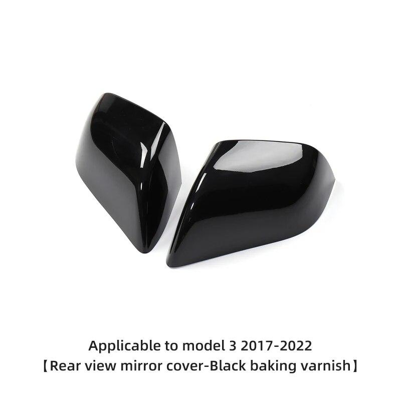 Для Tesla Model 3 YX Защитная крышка внешнего зеркала из углеродного волокна Piano Black Версия 2023 Аксессуары для корпуса зеркала заднего вида