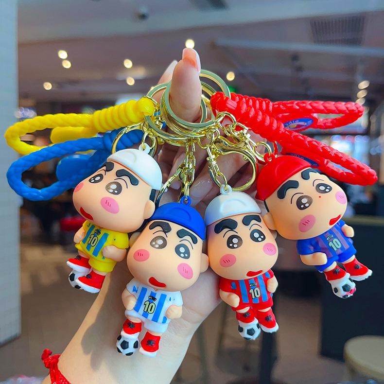 Football Messi Crayon Shin Chan Keychain Cartoon Couple Pendant Keychain Holiday Gift