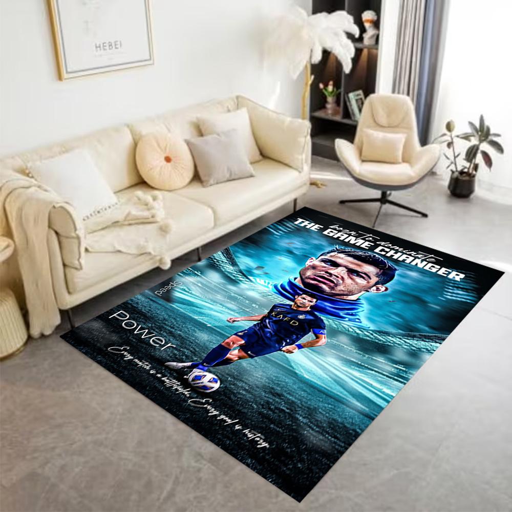 Ronaldo's Evolution Football Carpet Suitable for Playrooms Entryway Outdoor Decorate room Antislip Carpet Anime Office Decor Perfect Gift for Women/Me