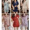 Women's Pajamas Silk Sleepwear Button Down Tops and Shorts Pajama 2 Piece Suit Pyjama Laides Nightwear Loungewear for Summer
