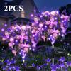 2 Solar 7-head Lavender with Butterfly Flower Light LED Outdoor Anti-real Flower Light, Garden Light Decoration, Courtyard, Trail, Backyard