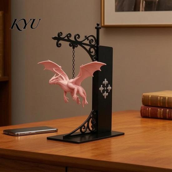 Dragon Art for Home Library Flying Bookshelf Light, Decorative Bookend Light & Desk, Fantasy Room Decor Teenagers Sculpture Book Support, Heavy