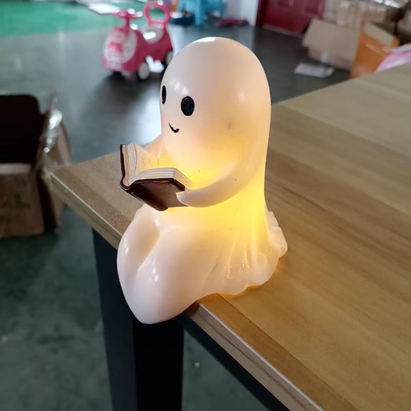 Нетоксичный милый привидение-фонарик для чтения - Boo3D Смола Хэллоуинский привидение ночник Привидение Теплый свет