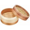 PEARL METAL Chinese Steamer, 15cm, Steamer for Vegetables, Shumai, and Xiaolongbao, Made with Natural Wood and Bamboo, Wanosato H-5712