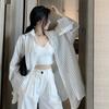 Women's Clothing Striped Loose Shirt Summer Long Sleeve Lightweight Cover Up Korean Style Casual Oversized Cardigan New