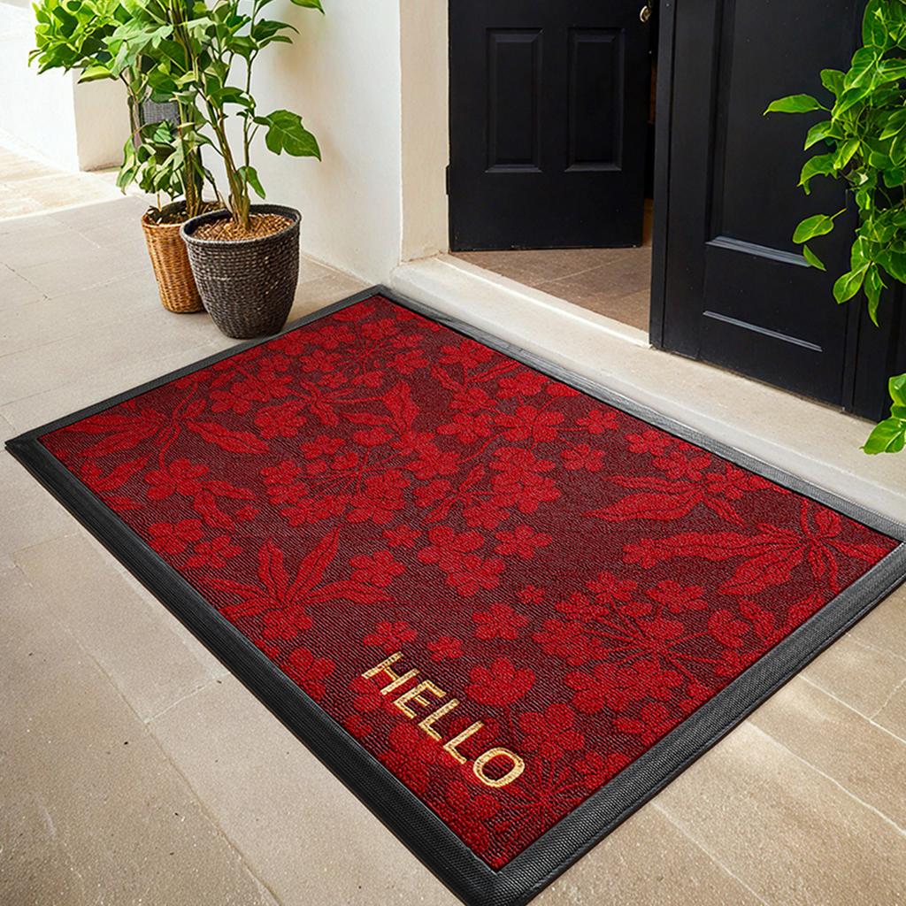 Embroidered Polypropylene Door Mat Entrance Doormat Outdoor Floor Mats Stain-resistant Wear-resistant Dust-removing Anti-slip