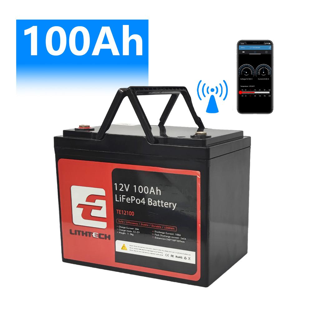 US EU Stock High Power IP67 Lithium Battery Pack Inverter BMS Lightweight RV Boat Home Storage Solar Lifepo4 Battery 12V 100Ah
