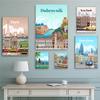 Nordic City Posters Paris London Tokyo Famous Cities Wall Art Canvas Painting Living Room Decorative Paints Picture Home Decor