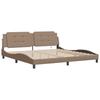 LED Bed Frame Without Mattress Zadar Cappuccino Brown 200x200 Cm
