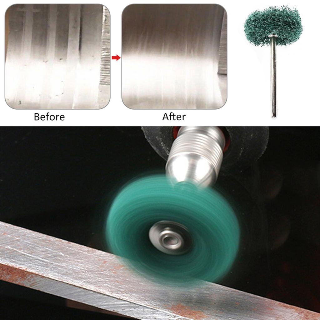 40/80 PCS Mini Drill Abrasive Brush Nylon Fiber 25mm Polishing Wheel 3mm Shank for Dremel Accessories Tools Glass Metal Buffing