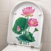 Изысканный ручной росписью лист лотоса Lotus мультфильм наклейки на сиденье для унитаза домашний декор Наклейка на стену самоклеющиеся наклейки для унитаза