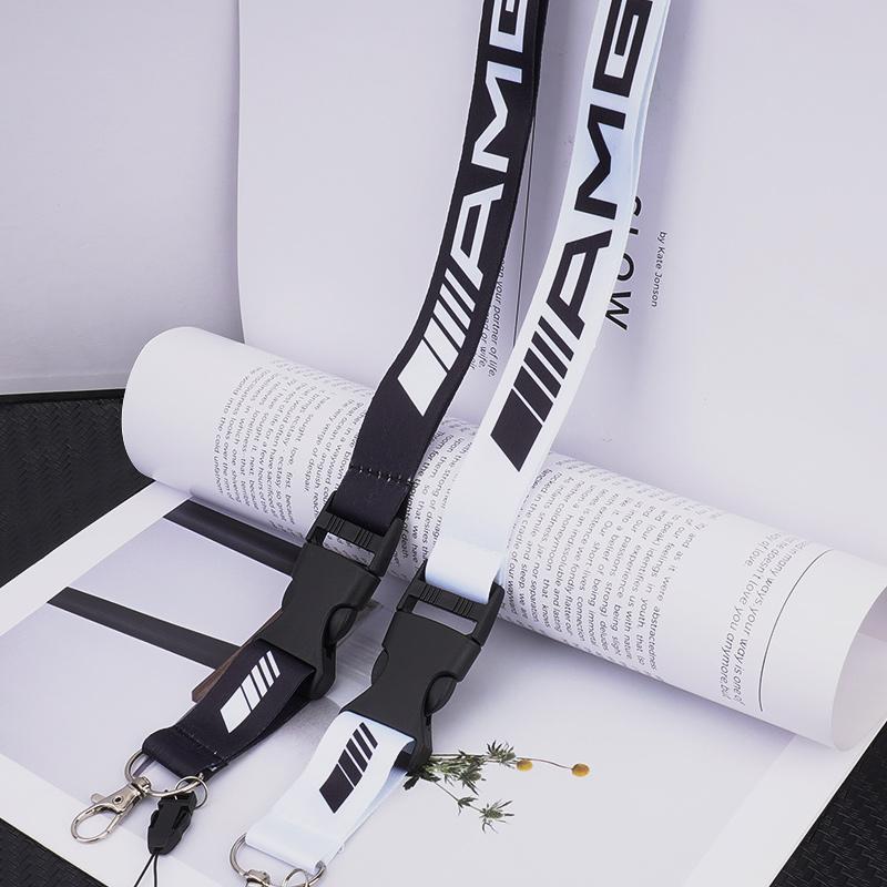HGQ5 Fashion Neck Strap Lanyard Key Cell Phone Work ID Card Hanging Rope Nylon For Mercedes Benz AMG W204 W205 W212 W213 W221 W177