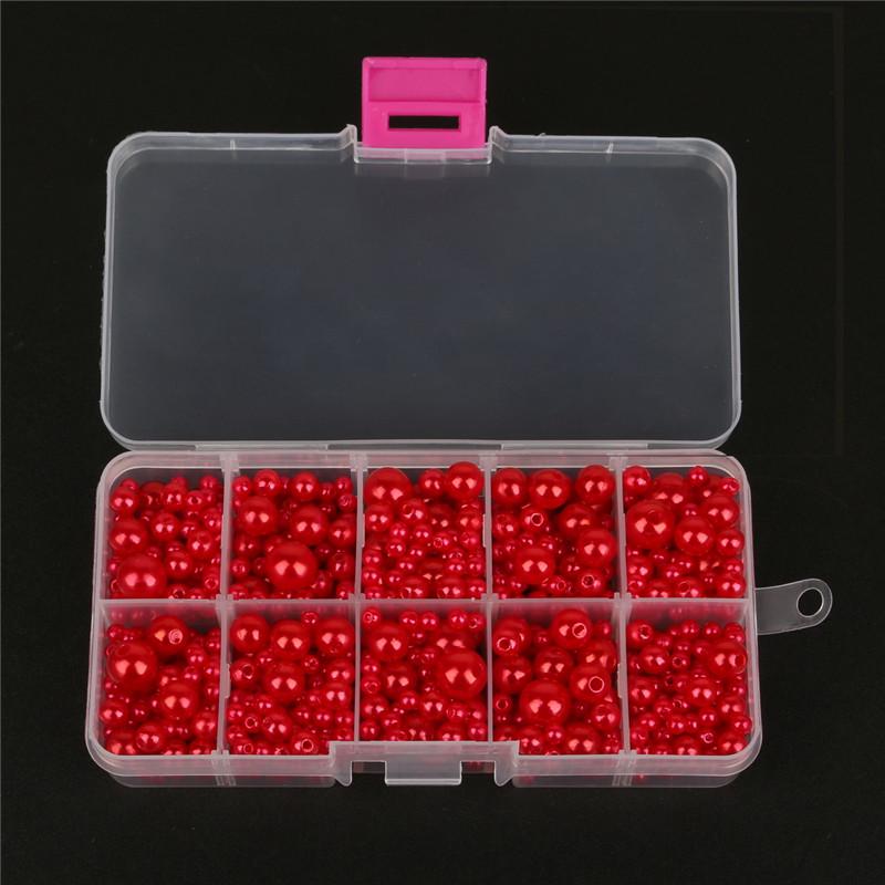 350pcs AAA Mixed Size 4-10mm Round Beads ABS Pearls Loose Beads For Jewelry Making