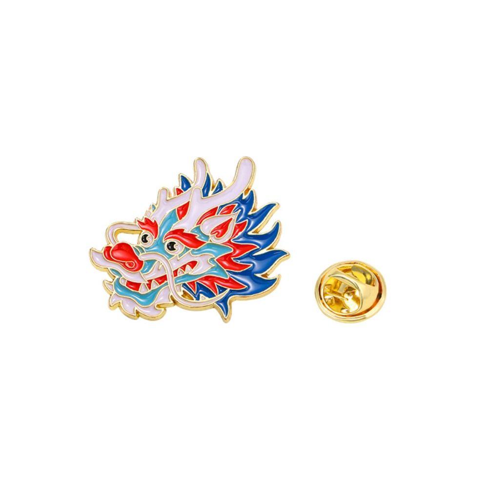 2024 Year Dragon Head Brooch Dragon Head Cartoon Pin Brooch Shirt Pin Dragon Year Brooch  Jewelry