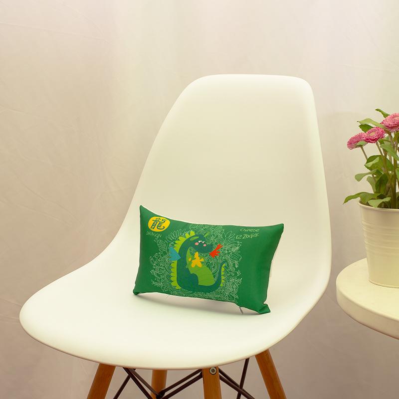 Двенадцать знаков зодиака, сатиновый принт, подголовник для автомобиля, мультяшный, удобный, подушка для поясницы из ПП-хлопка, домашняя подушка