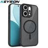 KEYSION Магнитный чехол для телефона для OPPO Reno 14 Pro 5G Силикон+ПК Матовый Полупрозрачный Прозрачный Противоударный Чехол для OPPO Reno14 F 5G