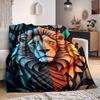 1pc Lion Tiger Print Blanket   Lightweight Flannel Throw Blanket For Sofa, Bed, Living Room, Office, Outdoor Travel, Camping