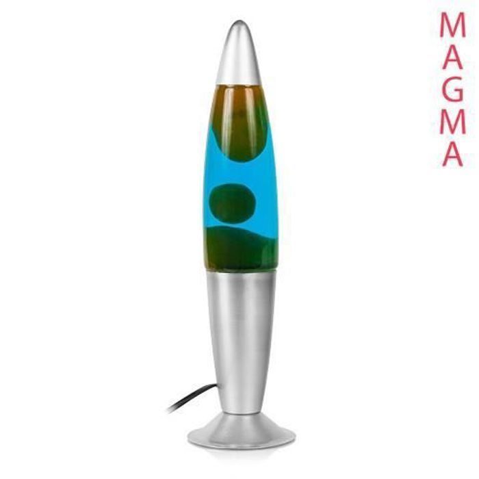 Lampe à Lave - Magma - Vintage - Rouge - Métal et Verre - 1 Ampoule