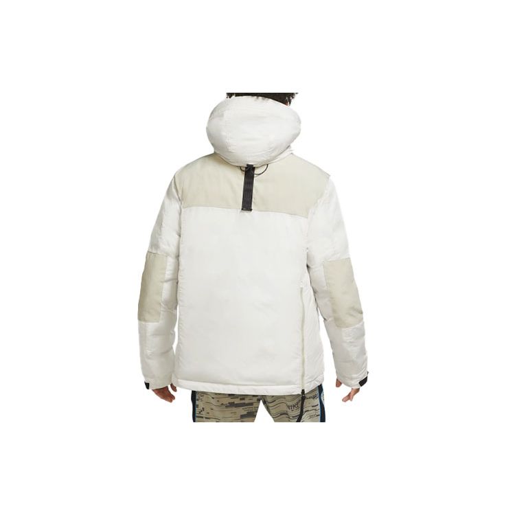 Nike Half-Zip Spliced Hooded Pullover Jacket Men Tops Off-White CU4420-072
