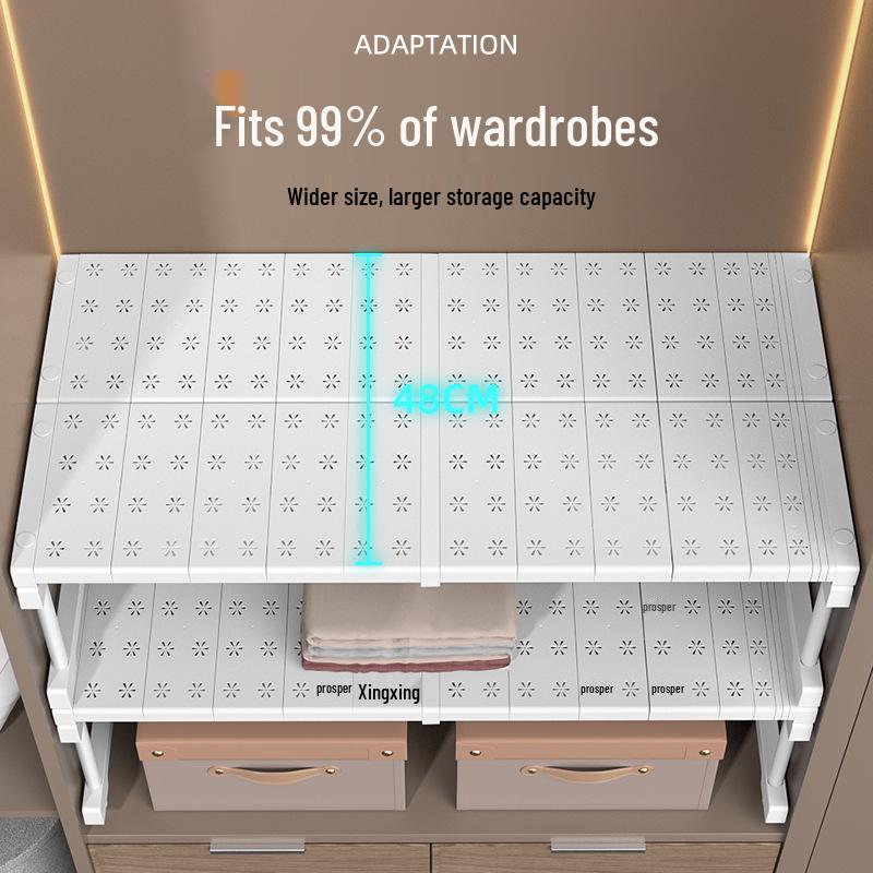 Расширяемый разделитель и полка для шкафа без сверления
