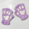 Soft Cartoon Anti-cold Mittens Thickened Plush Cat Claws Gloves Animal Fingerless Gloves  Kids