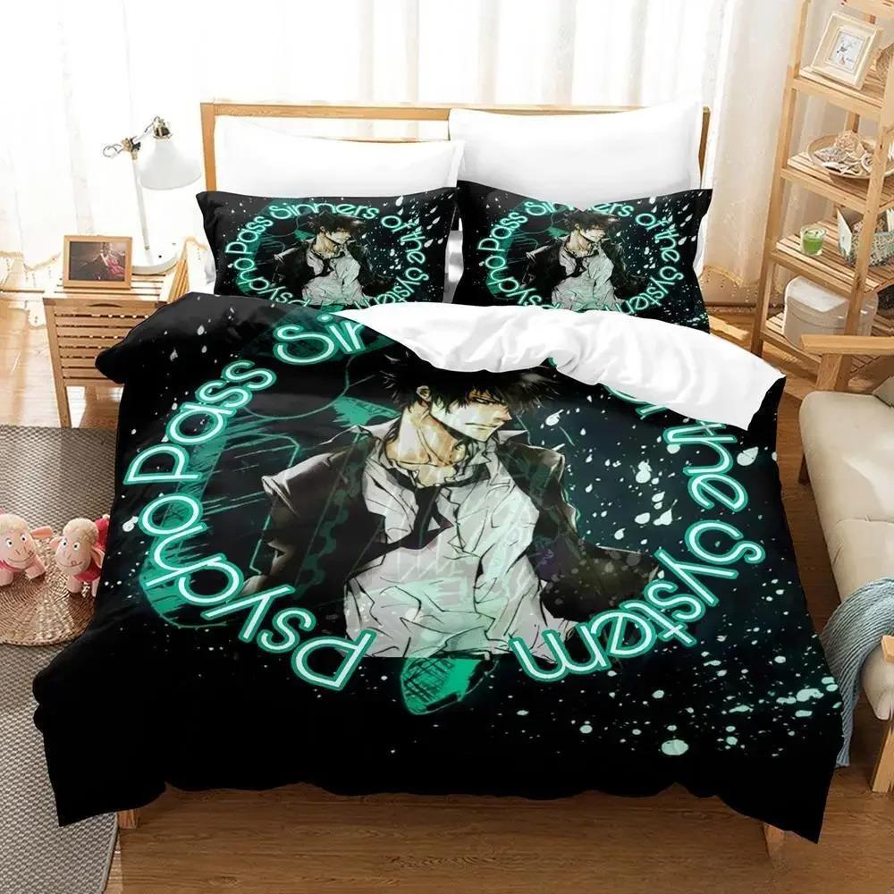 Новый комплект постельного белья Psycho Pass Single Twin Full Queen King Size Bed Set Adult Kid Bedroom Duvet cover Sets Anime Parure de lit Bed