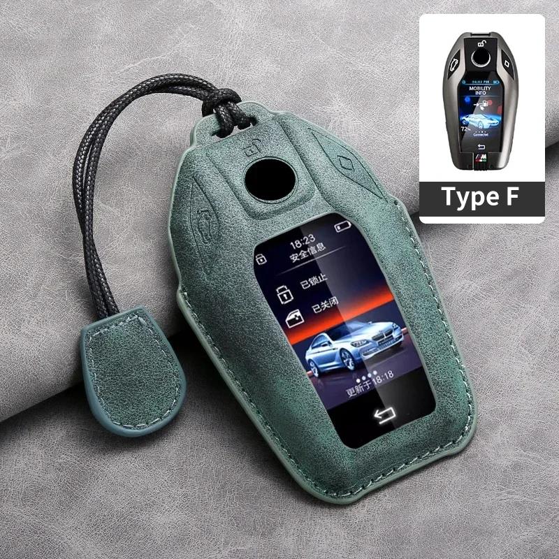 Кожаный чехол-накладка для ключа автомобиля для BMW I7 X7 G07 LCI IX I20 X1 U11 7 серии G70 G09 XM U06 G81 M3 2023 Защита Брелок