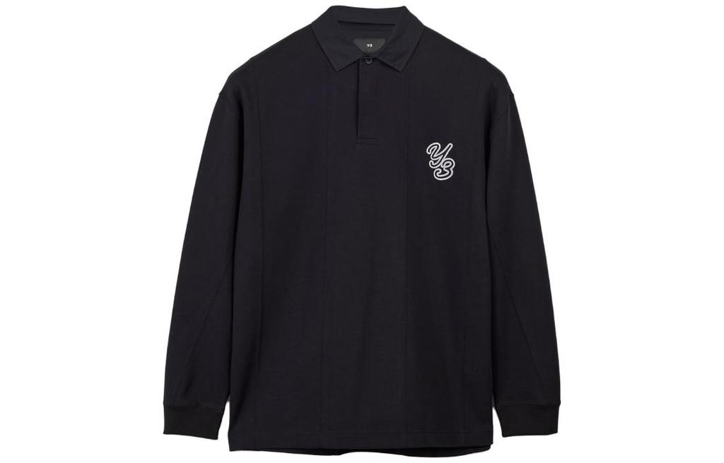 Men's Shirt adidas Y 3 Logo Patch Long Sleeved Polo Shirt