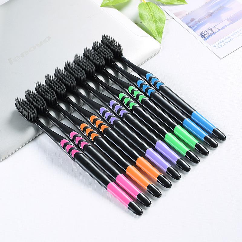 Adult Soft Bristle Toothbrush Bamboo Charcoal Fine Hair Antibacterial Men Women Household Use