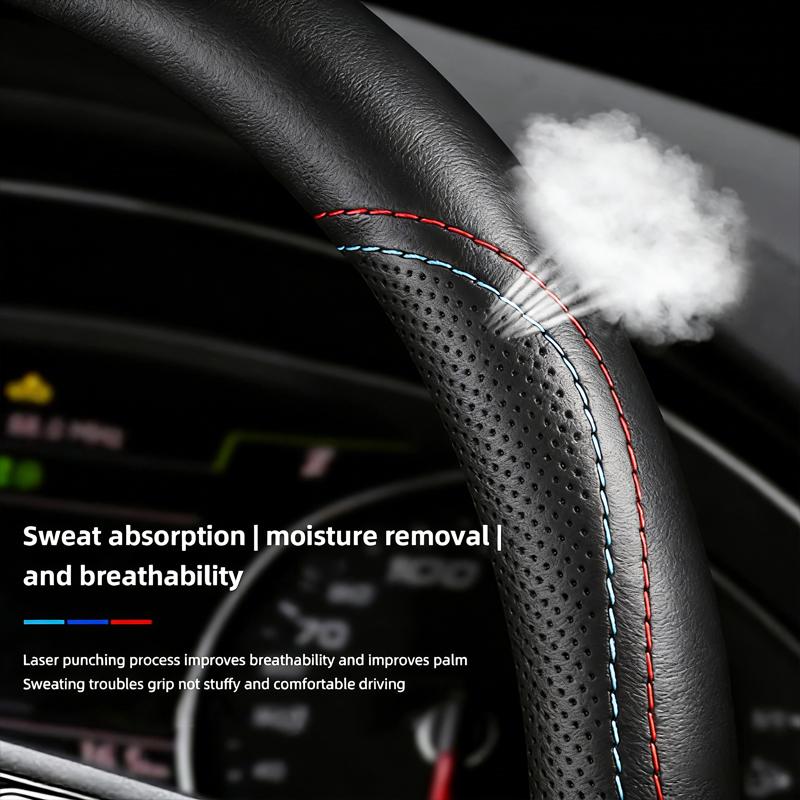 Car Steering Wheel Cover Breathable Leathe Non-Slip Protector For MINI JCW Cabrio Cooper Countryman Aceman Clubman Coupe F57