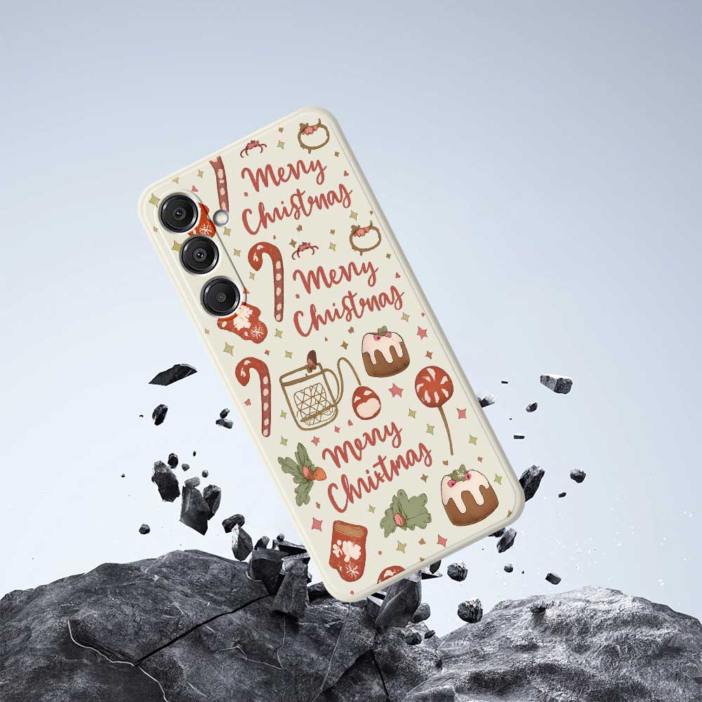 For Samsung Galaxy A16 5G/4G Case Merry Christmas Pattern Printing Straight Edge TPU Phone Back Cover