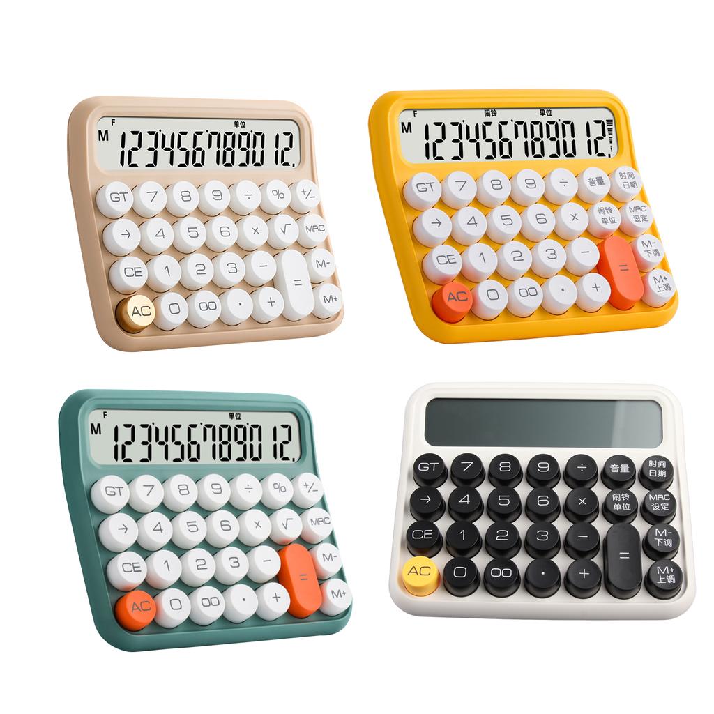 12 Digit Calculator Large LCD Display Big Button Standard Mechanical Switch Calculator for Office Sc