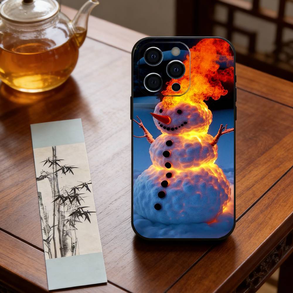 Чехол для телефона снеговик Силиконовый Мягкий Для IPhone 17 16 15 14 13 12 11 X XR Plus Pro Max Plus