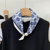 Polyester Pearl Decoration Scarf Lightweight Silk Scarf Artistic Neck Scarf  Neck Wrap