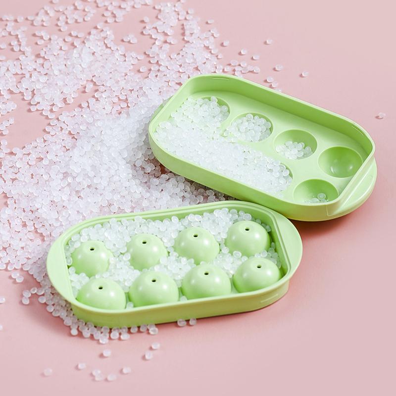 8 Girds Ice Cube Trays for Freezer Mini Ice Ball Maker Mold Circle Round Ice Cube Mold with Lid Making Household Kitchen Tools