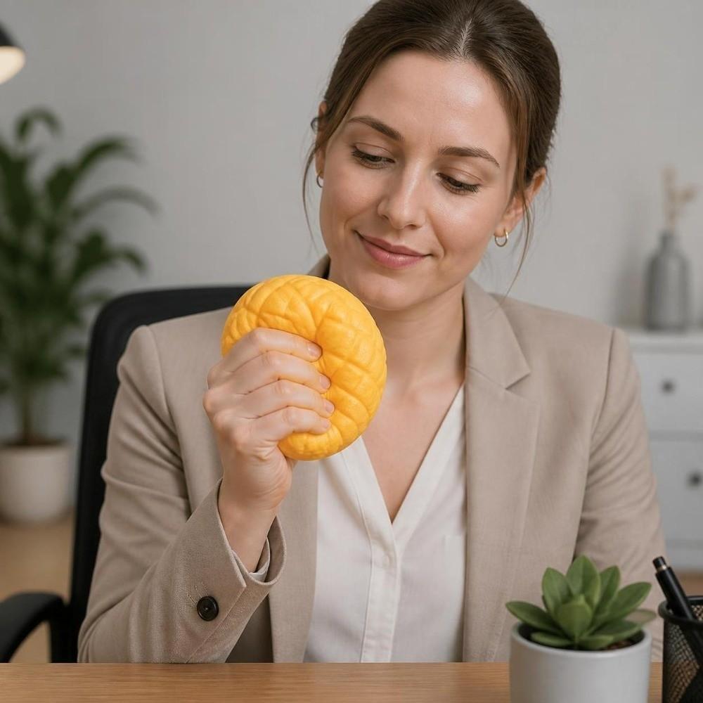 Sound Effects Pineapple Bun Squeeze Toy Soft Croissant Pinch TPR Fidget Toy for Kids Adults
