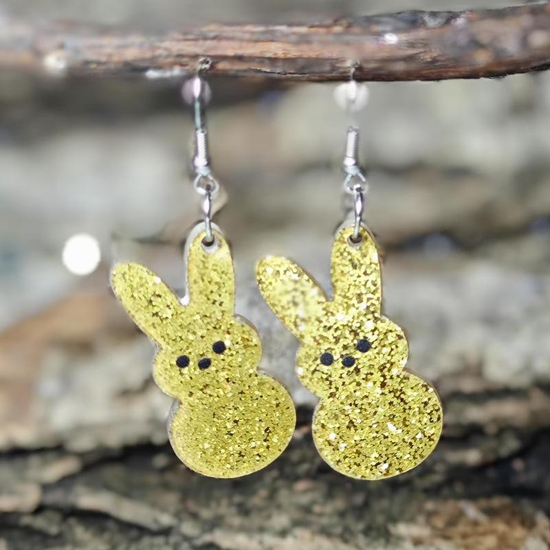 Модные серьги-кролики из разноцветного блестящего акрила для женщин