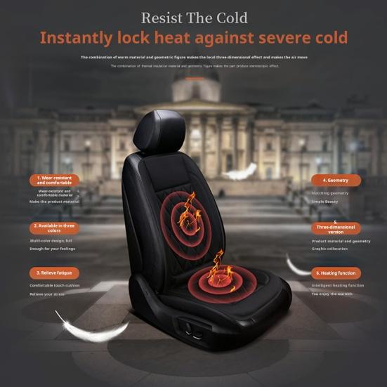 Подушка сиденья с подогревом, износостойкая, надежная, простая в установке, покрывает все заднее сиденье