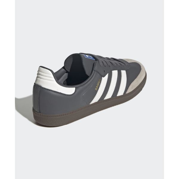 adidas Кроссовки унисекс Samba OG серые, основные белые, с резиновой подошвой, серые-пять JR0913
