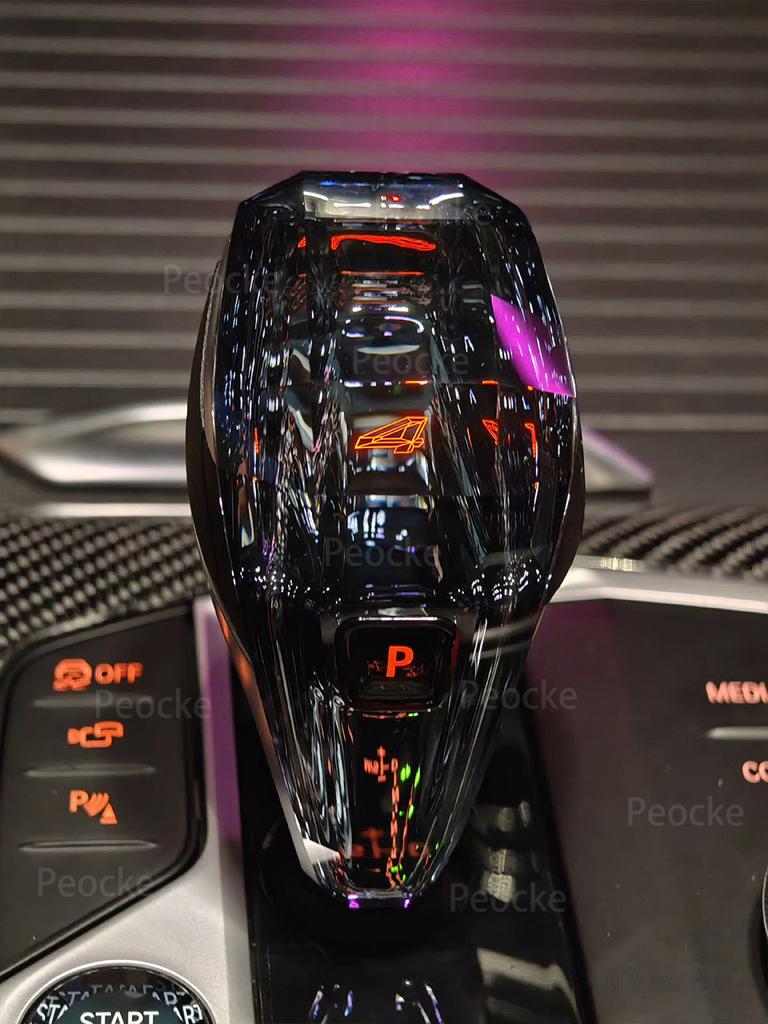 Ручка переключения передач из кристалла с оранжевой подсветкой для BMW G20 G29 G26 G28 G22 G12 X7 G07 X3 G01 X4 G02 X5 G05 iX3 G08, головка рычага коробки передач