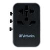 Verbatim UTA-04 Global Travel Adapter 1xUSB-C PD 61W QC 18W, 1xUSB-C 12W, 3xUSB-A 12W