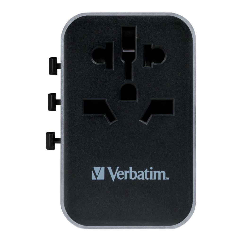 Verbatim UTA-04 Global Travel Adapter 1xUSB-C PD 61W QC 18W, 1xUSB-C 12W, 3xUSB-A 12W