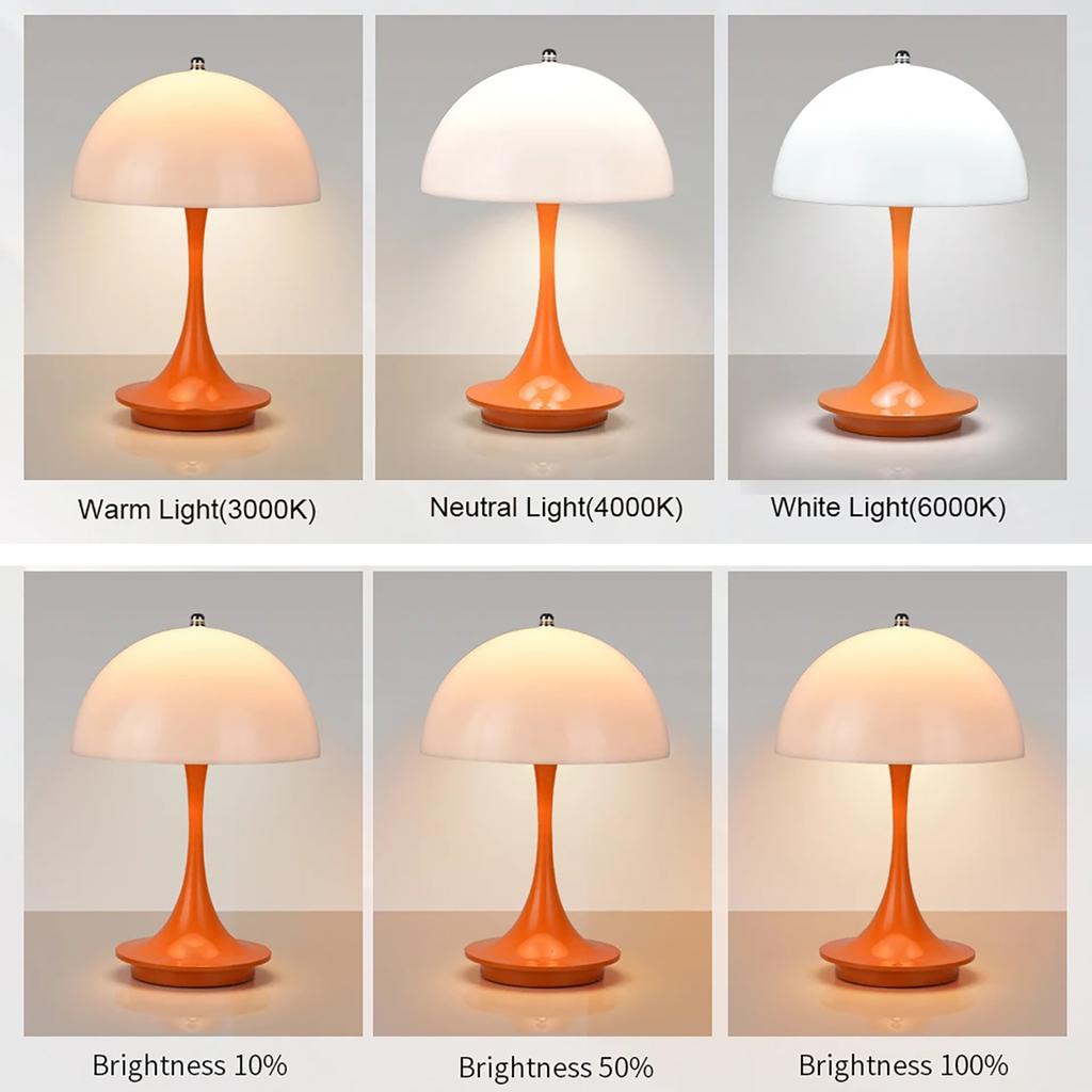 Mushroom 3color Dimming Rechargeable LED Table Lamps Decoration Night for Hotel Portable Night Light Simple Modern Decoration